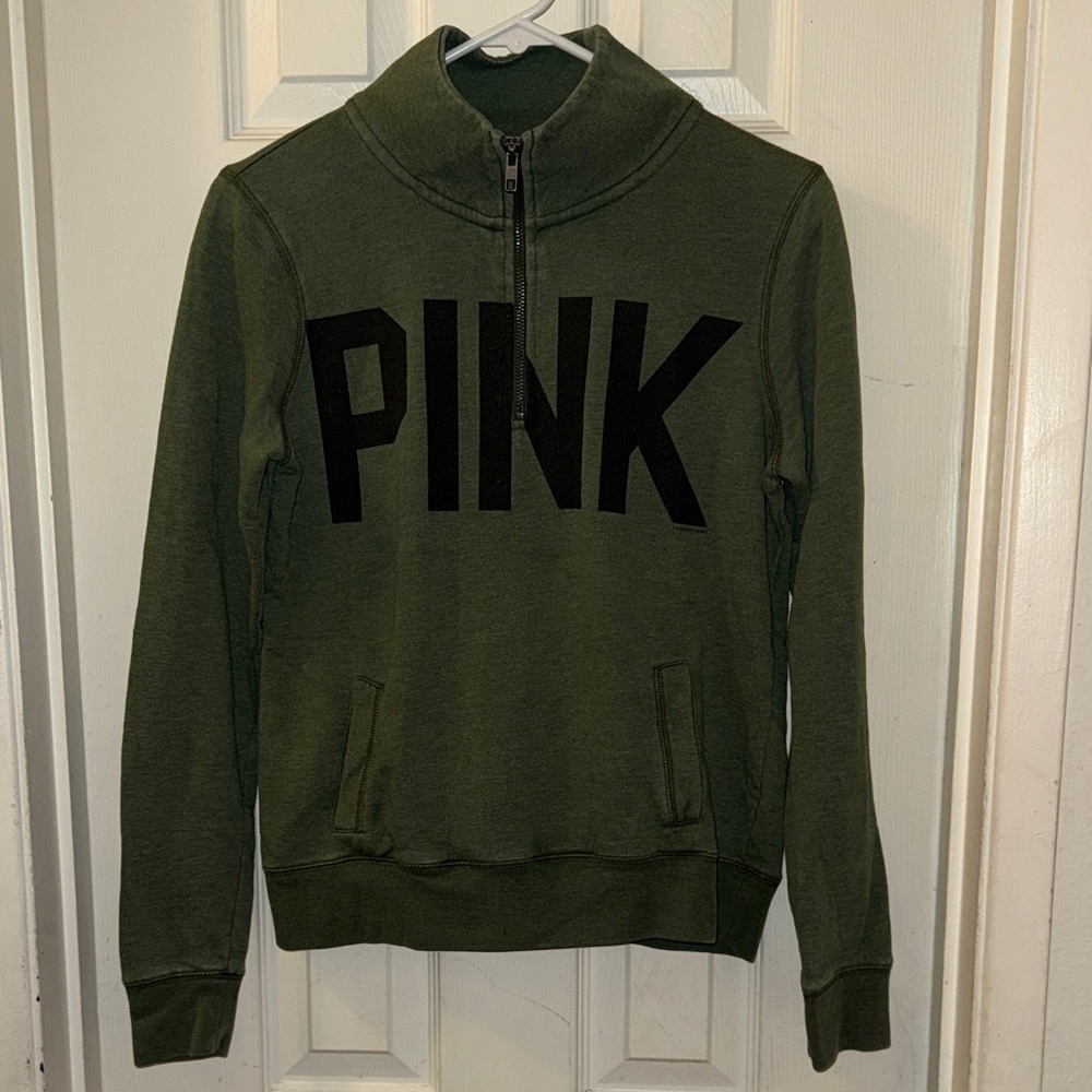 PINK Victoria's Secret Olive Cowl Neck Sweater